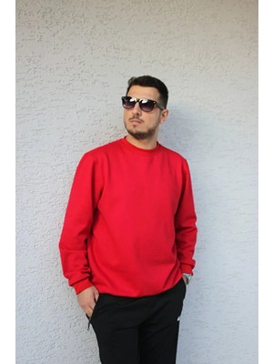 Ross Moda Regular Fit Bisiklet Yaka Kalın Basic Düz Sweatshirt