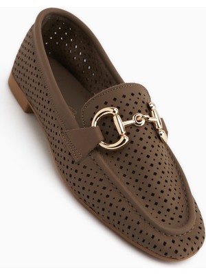 Limoya Rian Hakiki Deri Vizon Tokalı Kadın Babet