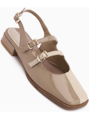 Limoya Winny Hakiki Deri Vizon Çift Bantlı Kadın Sandalet