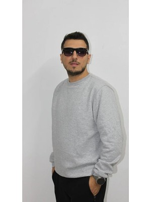 Ross Moda Regular Fit Bisiklet Yaka Kalın Basic Düz Sweatshirt