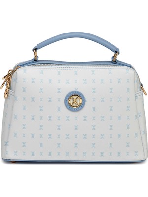 Tergan Mavi Print Kadın El Çantası - S26Y1PR09182-T3E