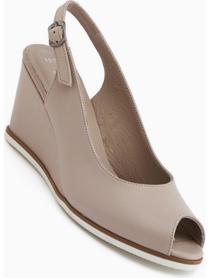 Limoya Marly Hakiki Deri Vizon Dolgu Topuklu Kadın Sandalet