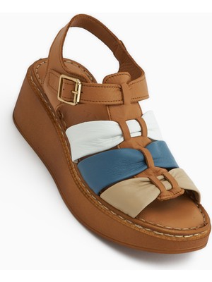 Limoya Larisa Hakiki Deri Taba Kadın Sandalet