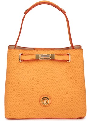 Tergan Turuncu Print Kadın Omuz Çantası - S26Y1PR09192-V3F