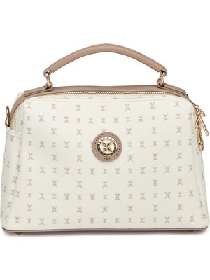 Tergan Bej Print Kadın El Çantası - S26Y1PR09182-U4A