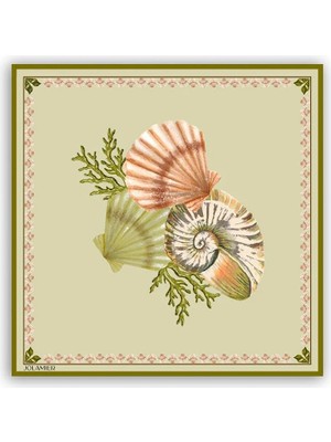 Jolamier Yeşil Shella Pamuklu Modal Fular