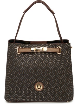 Tergan Bronz Print Kadın Omuz Çantası - S26Y1PR09192-R7P