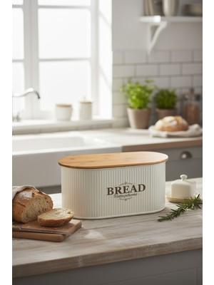 Feyza Design Bambu Kapaklı Ekmeklik, Şık ve Kullanışlı Tasarım ile Mutfağınıza Uygun