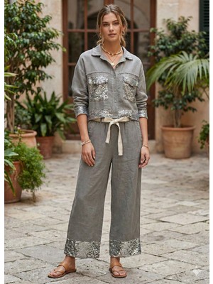 Bohera Müslin Kumaş Ikilitakım Payetişlemedetaylı Kemerli