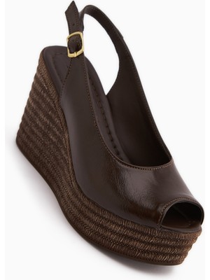 Limoya Caty Kahve Dolgu Topuklu Kadın Sandalet