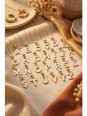 Fiyonk Kuyumculuk 14 Ayar Altın Harf Kolye Ucu