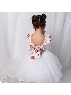 ministok Strawberry Rabbit Tütü Etekli Sırttan Bağlamalı Kız Çocuk Elbise