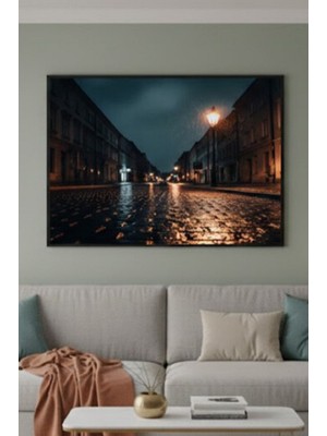 Safir Design Işıltılı Gece Yürüyüşü Temalı Çerçeveli Tablo
