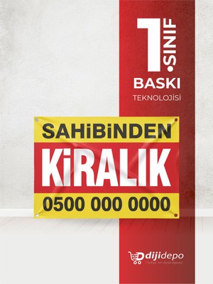 Dijidepo Sahibinden Satılık Branda Afiş - Dış Mekan Uyumlu - Kuşgözlü ve Kenar Dikişli Pankart