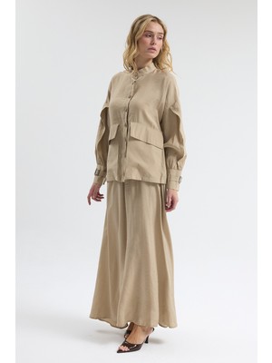 Vavinor Terra Etek Bluz Takım - Bej