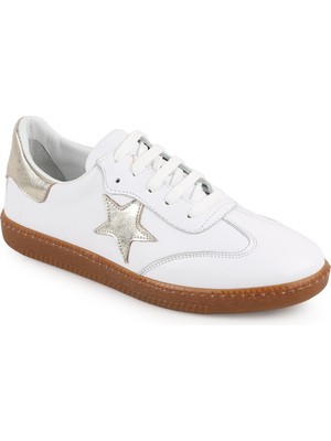 Libero L075.2325 Hakiki Deri Yıldız Detaylı Kauçuk Taban Retro Kadın Sneaker