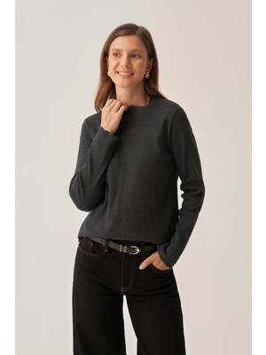 ALLDAY Antrasit-Dik Yaka Uzun Kollu Body