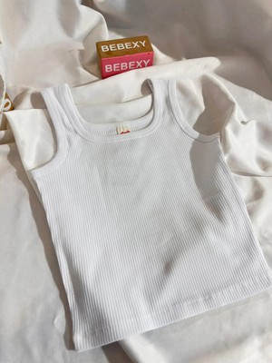 bebexy Kalın Askılı Fitilli Beyaz Body