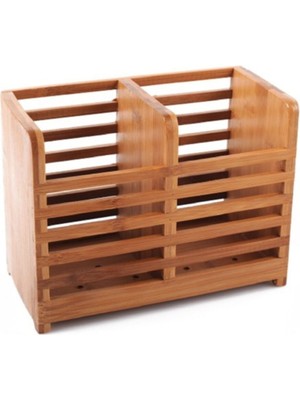 Feyza Design Bambu Kaşıklık, 2 Gözlü, Tezgah Üstü, Şık ve Fonksiyonel Tasarım