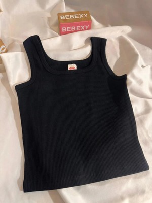 bebexy Kalın Askılı Fitilli Siyah Body