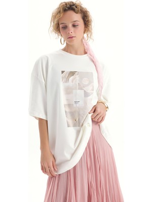 Mai Cloud Dancer Beyaz Oversize T-Shirt