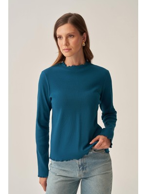 ALLDAY Petrol-Dik Yaka Uzun Kollu Body