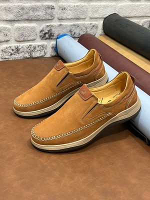 Deri Tarz Hakiki Nubuk Deri Ortopedik Rahat Hafif Yumuşak Ekinci Erkek Ayakkabı