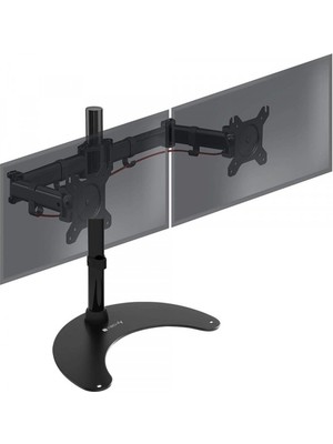 Techly 13-27 Inç Arası 2 Monitör Için, 400 mm Yüksekliğinde Tabanlı Masa Üstü Standı.