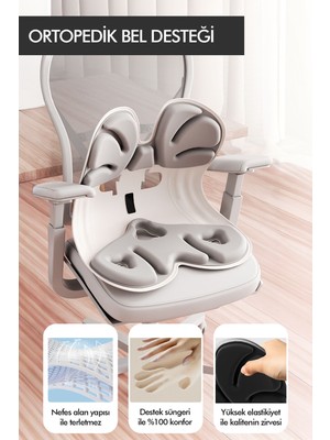 Relaxus Ergonomik ve Ortopedik Bel Destekli Oturma Minderi Postür Düzeltici Iş Ev ve Araç Kaymaz Sırt ve Koltuk Yastığı