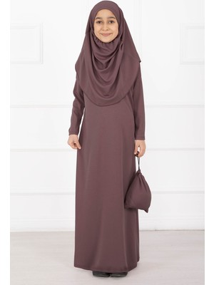 Md Tesettür Çocuk Namaz Elbisesi Gülkurusu