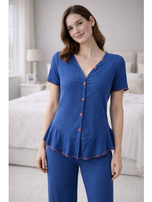 Fames Bürümcük Düğmeli Pijama Takım