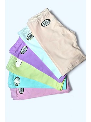 Kız Çocuk Dondeza Pamuklu Kısa Tayt Etek Altı Diz Üstü 6'lı Karışık Renk