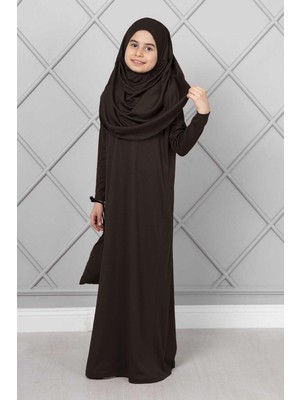 Md Tesettür Çocuk Namaz Elbisesi Acı Kahve