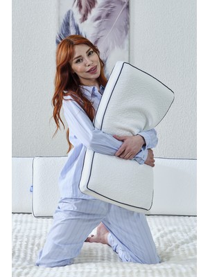 Bera Yatak Longplus Sensitive Uzun Boy Lüks Hava Kanallı Tasarım Ortopedik Visco Yastık 70X40X12CM
