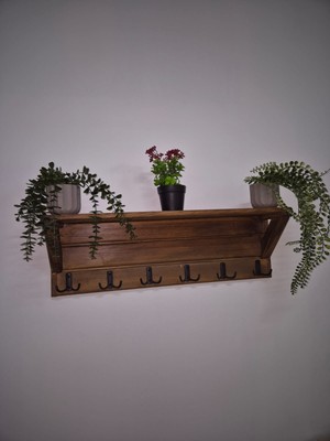 MRM WOOD MARMARASAUNA Dekoratif Ahşap Anahtarlık Duvar Askısı Raflı Organizer Giriş Holü ve Ofis Kullanım Için