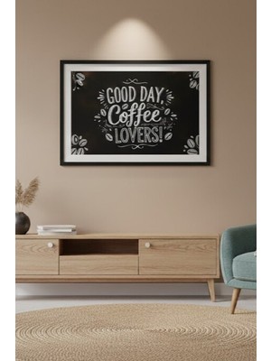 Safir Design Kahve Köşesi Dekoru Kahve Severlere Özel Çerçeveli Tablo