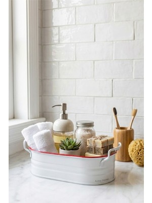 Feyza Design Kırmızı ve Beyaz Country Tarzı Ekmeklik, 22 Cm, Şık ve Kullanışlı Tasarım