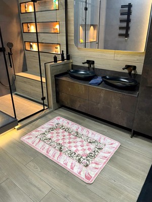 Brillant Çiçek Desen Pembe Renk -  Banyo Papası