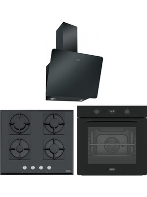 Franke Siyah Airfry Ankastre Set (Fma 97 P As Tbk - Franke Fhns 604 4g Bk C - Franke Fpj 615 V Bk A / 600)