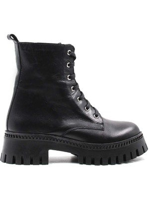 Fast Step Hakiki Deri Kürklü  Kadın Kalın Taban Bot 010KZA8370