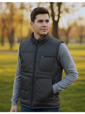 Hırdavat Home Erkek Içi Polarlı 3 Cepli Şişme Yelek