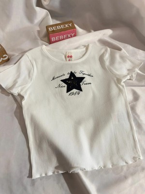 bebexy Siyah Yıldızlı Fitilli Beyaz Body