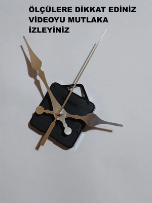 Cnr Shop Saat Mekanizması 14 mm Şaft Boyu Saat Makinesi Sessiz Çalışır Akrep-Yelkovan-Saniye-(Askılı)Mekanizması