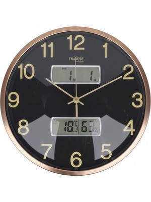 Enarose A551125-2 Duvar Saati - Takvim, Termometre ve Nem Ölçerli