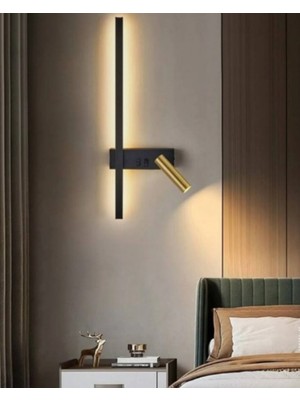 Dekoratif Gold Kaplamalı Ledli Duvar Aplik Günışığı Otel Salon Yatak Odası 1 Adet