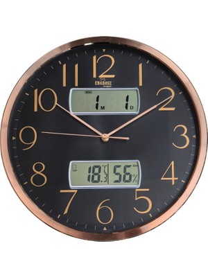 Enarose A523263-2 Siyah & Hibrit Duvar Saati (37 Cm)