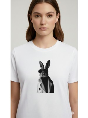 Elif Tarakçı Butik Tavşan Figürlü Pamuklu Tişört