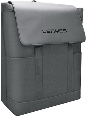 Lenyes LB567 Dreamer Backpack Plus Serisi Su Geçirmez Deri Tasarımlı Omuz Askılı Sırt Çantası Siyah