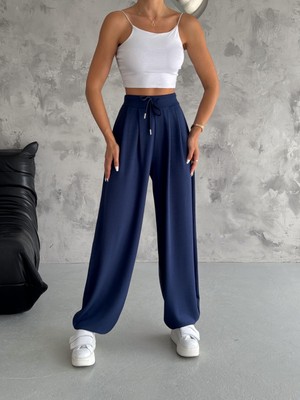 Win Moda Winmoda Kadın Şalvar Pantolon Tesettür Bol Paça Likralı Günlük 4 Mevsim S/xl