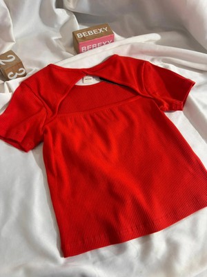 bebexy Fitilli Kırmızı  Body Sırt Dekolteli